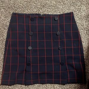 Loft mini plaid skirt